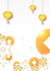 festive new year white gold chinese design background