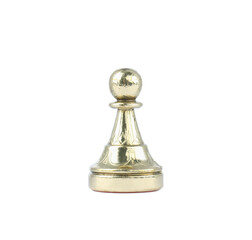 Fototapeta na wymiar Golden pawn isolated on white. Chess piece