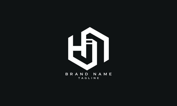 HJN, HNJ, Abstract initial monogram letter alphabet logo design