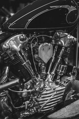 Vintage American v2 motorcycle knucklehead engine
