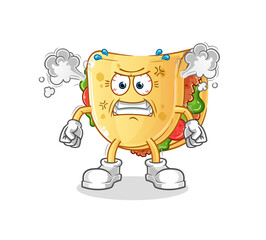 taco very angry mascot. cartoon vector