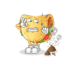 Obraz premium taco with stinky waste illustration. character vector