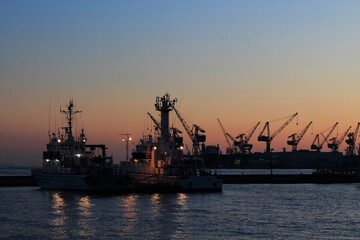 夜景、神戸港、トワイライト、マジックアワー