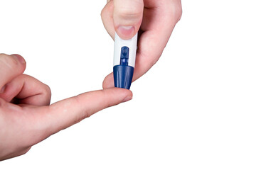 hands on a white background passes a blood sugar test