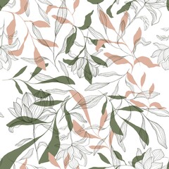 seamless floral pattern
Drawing of magnolia 