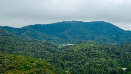 Fototapeta na wymiar Beautiful tropical mountain view which is located in Brinchang, Pahang, Malaysia
