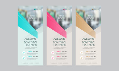 Roll up banner vector template