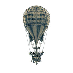 vintage air balloon in white background rear view © DM7