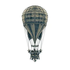 Fotobehang vintage air balloon in white background rear view © DM7
