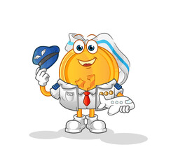 medal pilot mascot. cartoon vector