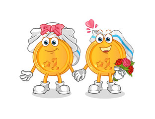 Obraz premium medal wedding cartoon. cartoon mascot vector