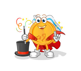 medal magician illustration. character vector