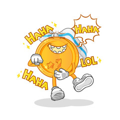 medal Laugh Out Loud character. cartoon mascot vector