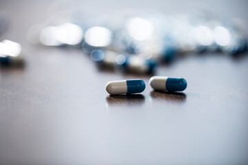 pills on the table. Capsule. Pills. 