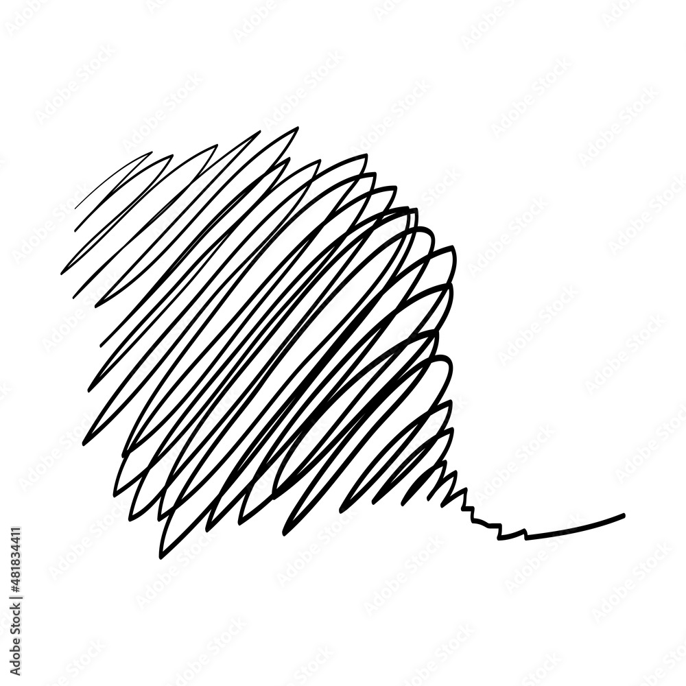 Poster hand drawn scribble sketch circle object. tangled grungy round scribble. isolated on white backgroun
