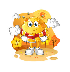 honeycomb in the autumn. cartoon mascot vector