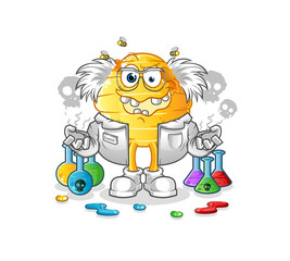 honeycomb mad scientist illustration. character vector