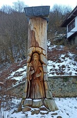 Totem patriarch carved in wood