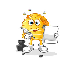 Obraz premium honeycomb writer vector. cartoon character