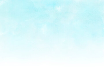 Obraz premium Watercolor illustration art abstract blue color texture background, clouds and sky pattern. Watercolor stain with hand paint