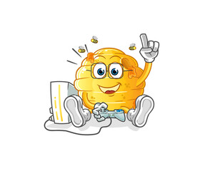 honeycomb playing video games. cartoon character