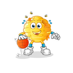 honeycomb dribble basketball character. cartoon mascot vector