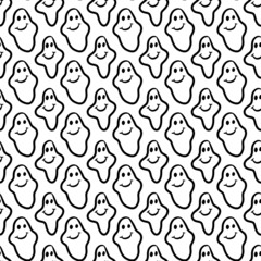 seamless pattern of cute monster cartoon