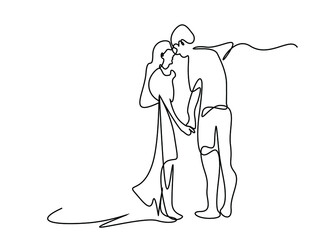 couples in love spending happy and peaceful moments together drawing concept design