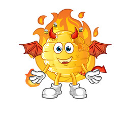 Fototapeta premium honeycomb demon with wings character. cartoon mascot vector