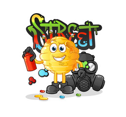 honeycomb graffiti artist vector. cartoon character