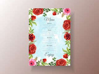 Wedding invitations with red bold roses