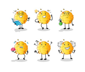 honeycomb thinking group character. cartoon mascot vector