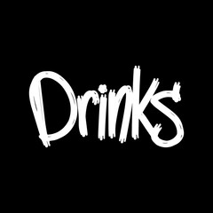 Handwritten fonts for bar menu words. Drink Names for your business Sloppy style graffiti wall title. drinks