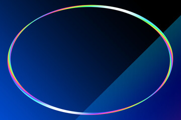 円形のホログラム背景　横位置　ネイビー