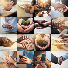 All in our hands. Composite image of a diverse group of people's hands.