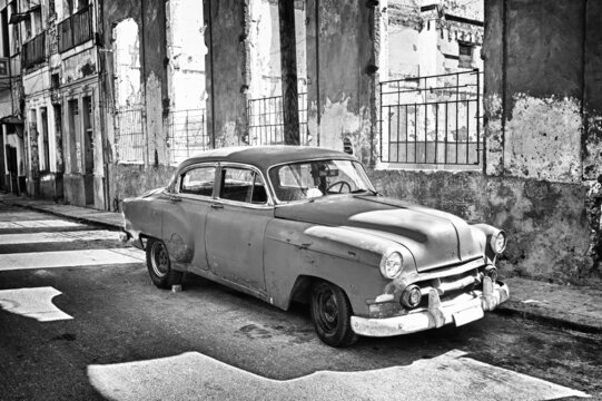 old car in the street