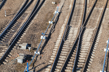 Modern railway with switches. Transportation photo