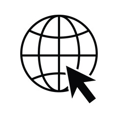 internet - globe icon design template vector on a white background