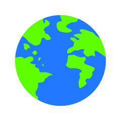 planet Earth icon. Flat planet Earth icon. on a white background