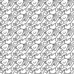seamless pattern of cute cartoon background
