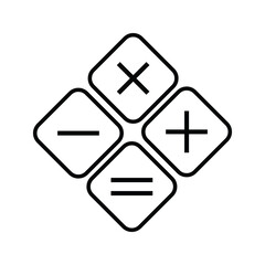 Math icon, isolated. Flat design on white background