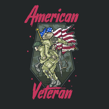 American Brotherhood Army Veteran Illustration Vector