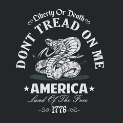 dont tread me, american independence day illustration vector