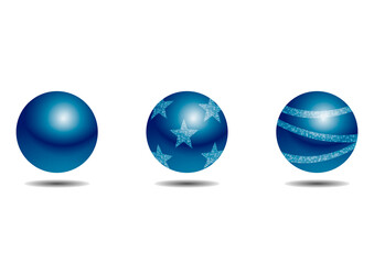 Glittery metallic ball illustration set (white background, vector, cut out)