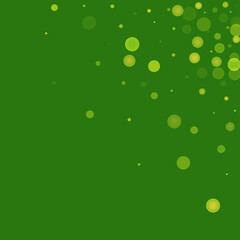 Green glitter on a green background. Explosion of confetti. Vector festive background