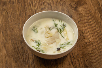 北欧風白身魚のスープ  Scandinavian cod and potato soup 