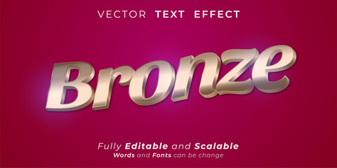 Editable text effect Bronze 3d effect text style concept
