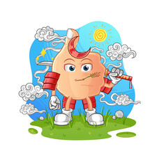thumbs up samurai cartoon. cartoon mascot vector