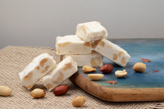 Portion of delicious nougat or mandolate.