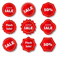 various royal sale tag and label with gold frame